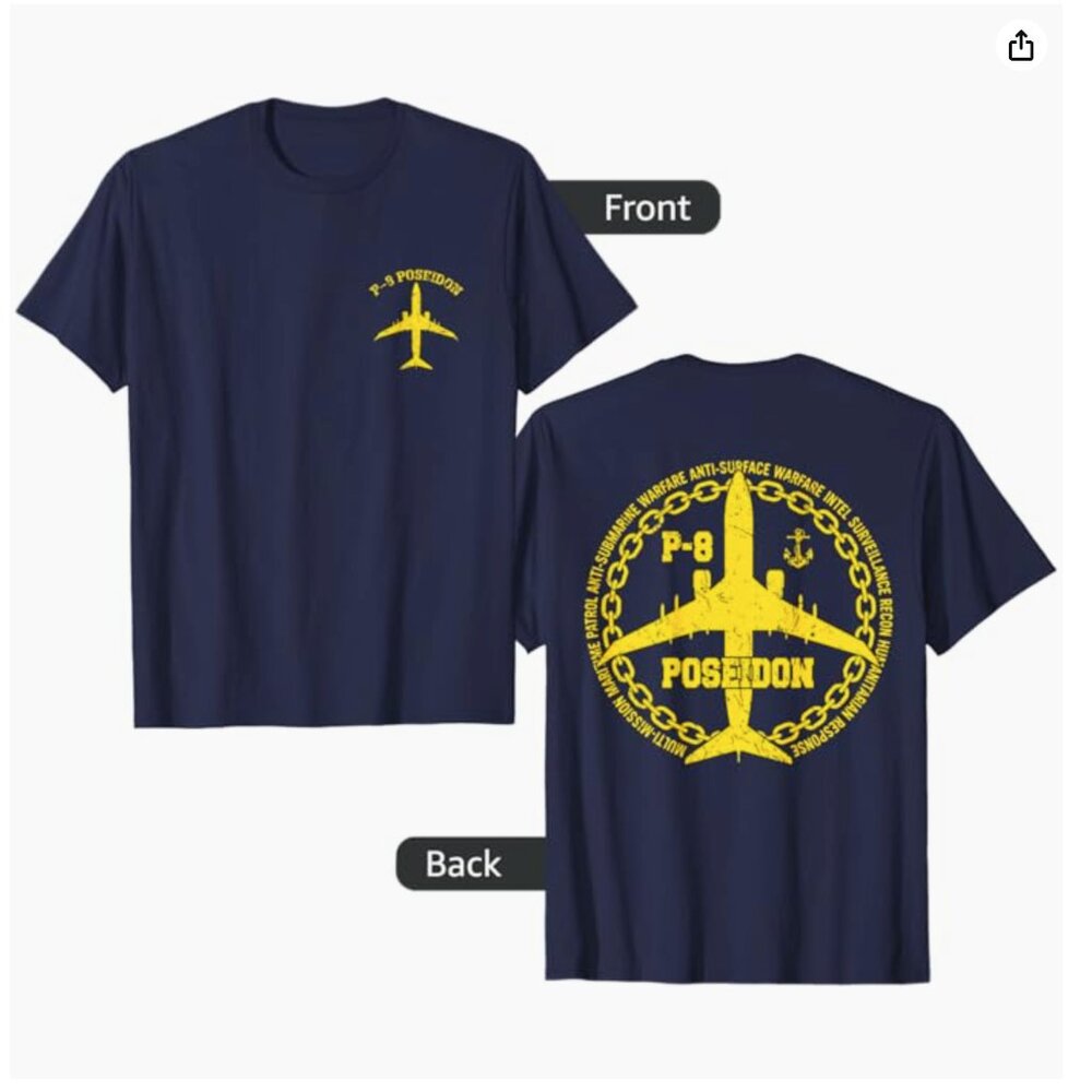 U.S Navy P-8 Poseidon Aircraft TShirt
